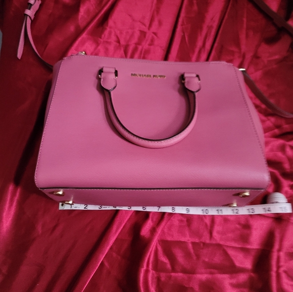 NWT MICHAEL Michael Kors Kellen Saffiano Leather Satchel Bag, BlossomNew - Picture 2 of 10